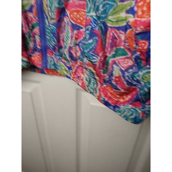 Sigrid Olsen Sport Woman M Jacket Bird Leaf Bright Design Fill Zip Pocket Lined - Picture 6 of 9